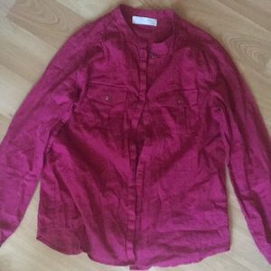 Zara Girls Maroon Button Down Blouse
